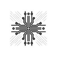 Minimalist Circuit Board Modern Tech Illustration vector
