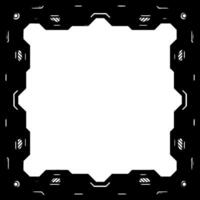 Futuristic Tech Frame Border, Digital Interface, Blank Space vector