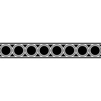 Minimalist Geometric Pattern With Circles, Black And White Decorative Border vector