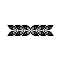 Black And White Leaf Ornament On White Background vector
