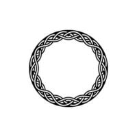Celtic Knot Circle Frame Minimalist, Black White, Decorative Element vector