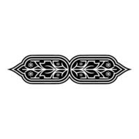 Ornate Black White Border Floral Snowflake Elements vector