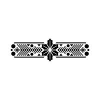 Minimalist Christmas Border Black Snowflake Foliage Element vector