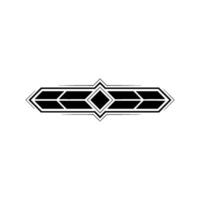 Geometric Art Deco Emblem In Black And White On White Background vector