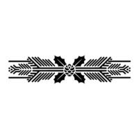 Minimalist Christmas Border Holly Pinecone Ornament vector