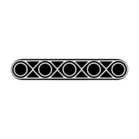 Abstract Black And White Pattern Border On White Background vector