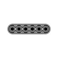 Geometric Black White Circular Pattern On White, Minimalist Element vector
