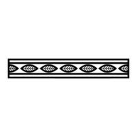 Minimalist Leaf Pattern Border, Black And White vector