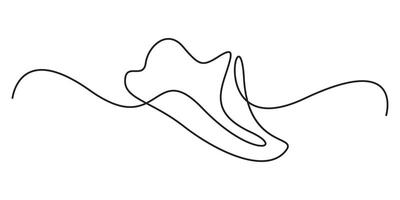 Continuous one line drawing of sports shoe icon, Business logo concept single line art graphic illustration vector