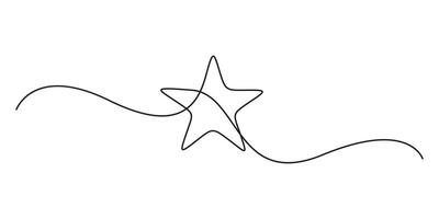 Star icon continuous one line drawing illustration. Single line Infinity Star icon graphic illustration. Star icon. Continuous outline of a Star. Pro illustration vector