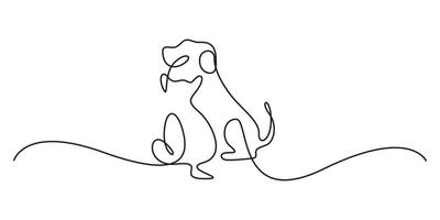 Cute cat and dog continuous single line art graphic illustration. One line drawing of cat and dog. Graphic illustration vector