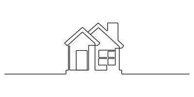 House icon continuous one line drawing. Single one line art style home icon graphic illustration vector