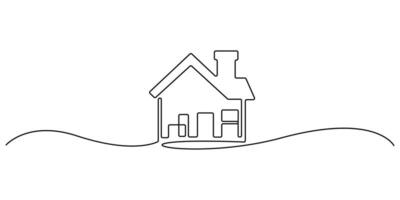House icon continuous one line drawing. Single one line art style home icon graphic pro illustration vector