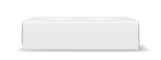 Minimalistic white rectangular box on plain background. Elegant and simple design perfect for packaging or branding use. Soft shadow adds depth to the image. vector