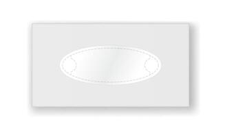 White card with an oval cutout design in minimalist style. Subtle shadow effect adds depth and dimension. Ideal for templates or stationery design. Elegant and simple. vector