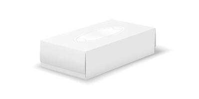 Minimalist design of a blank white box on an isolated background. The box is simple and sleek, ideal for packaging mockups or product presentations. vector