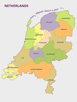 Map of the Provinces of the Netherlands vector