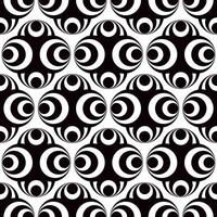 Abstract black and white fancy forms made of circles seamless pattern, hand drawn illustration repeat ornament vector
