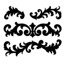 Elegant Black shadow Flourish Ornament Set collection in vintage baroque and Victorian style. Perfect for invitations, greeting cards, tattoos, logos, and decorative frames. classic design vector