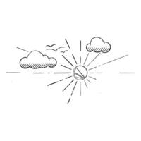 sun in the clouds vector