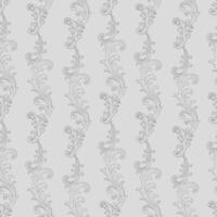 Seamless vintage pattern featuring vertical scroll ornaments in elegant grey tones. Inspired by baroque engraving styles, this hand-drawn design is ideal for wallpaper, textiles, classic decor, and vector