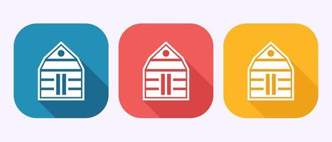Farming barn icon design illustration, Agriculture barn symbol in shadow button design vector