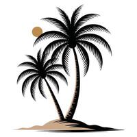 Palm trees on the beach vector