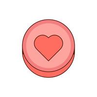 Ecstasy pill with red heart symbol isolated vector