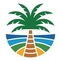 Minimal Palm Tree with Flat Design. vector