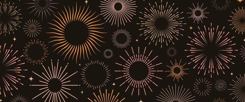 Fireworks background for holidays, party poster for design project vector