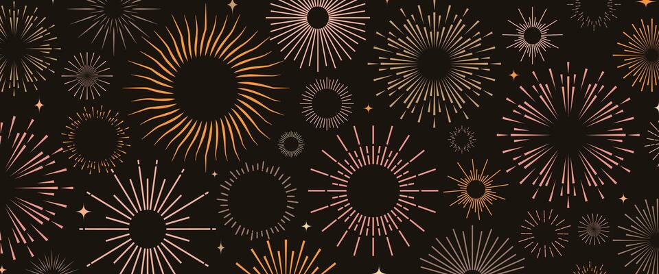 Fireworks background for holidays, party poster for design project