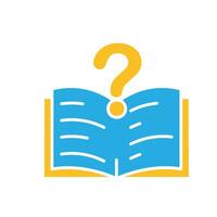 education icon. question or issue. book or paper question mark. smart, learn, clever. Flat design style vector