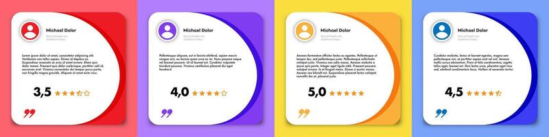 Feedback box set colorful style for design vector