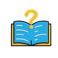education icon. question or issue. book or paper question mark. smart, learn, clever. isometric design style vector