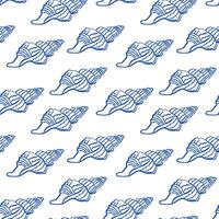Blue shell pattern design featuring intricate details on a clean white background vector