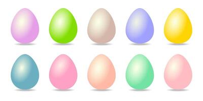 Egg set pastel color style vector