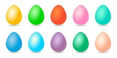 Egg collection colorful style vector