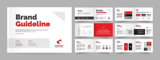 Brand Guidelines Presentation, Brand Guideline Template, Guidebook Design vector