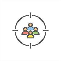 target audience filled outline icon. target color line illustration. vector
