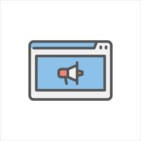 digital marketing filled outline icon. web marketing color line illustration. vector