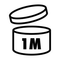 Pao symbol 1m black line color for design vector