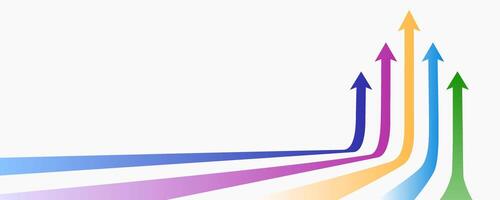 Arrows moving up colorful banner vector