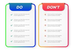 Do and dont infographic template for design 2 vector