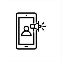 influencer outline icon. digital marketing black line illustration. vector