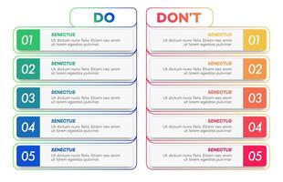Do and dont infographic design template for design project vector