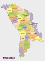 Map of Moldova Showing Administrative Divisions vector
