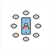center of attention filled outline icon. trend color line illustration. vector