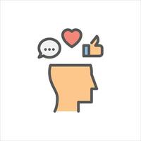 addicted to social media filled outline icon. addicted color line illustration. vector