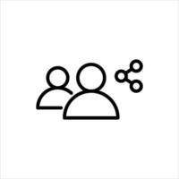share to friend outline icon. share black line illustration. vector