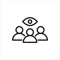 viewer outline icon. audience black line illustration. vector